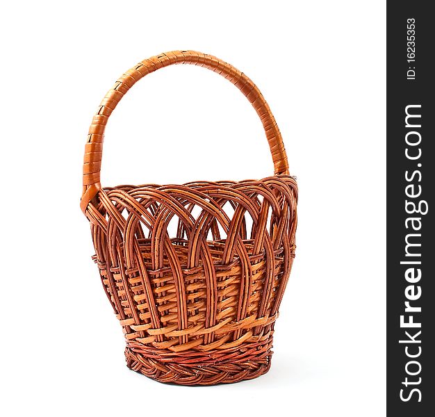 Wood basket on a white background