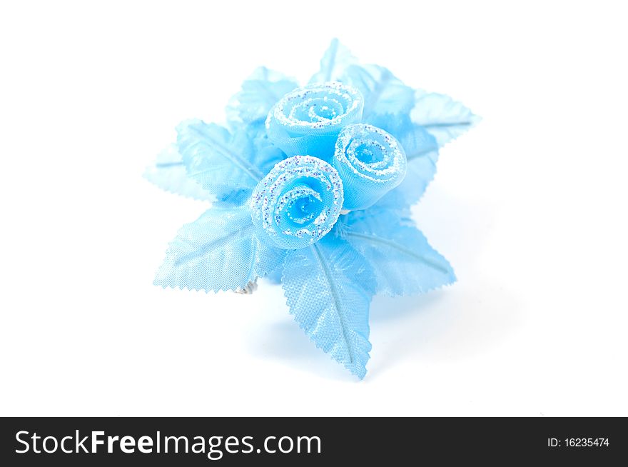 Artificial wedding bunches on a white background