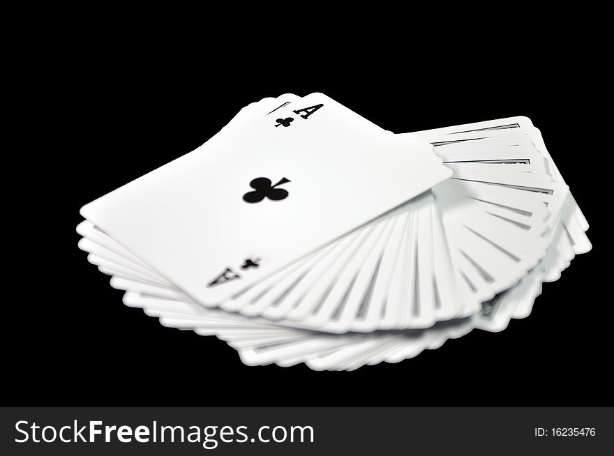 Play card on black background. Play card on black background.