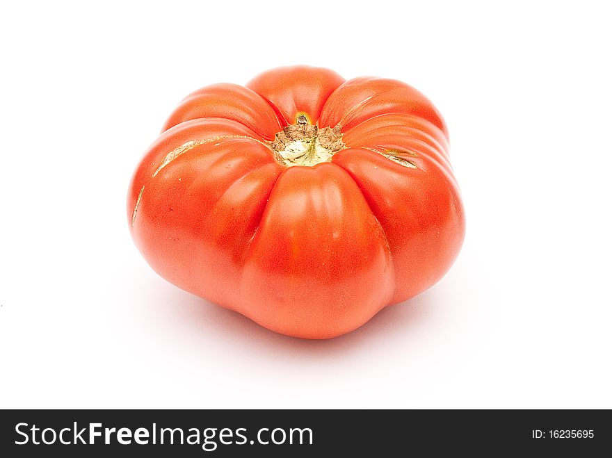 Eco tomato isolated on white background