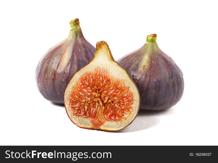 Ripe figs isolated on white