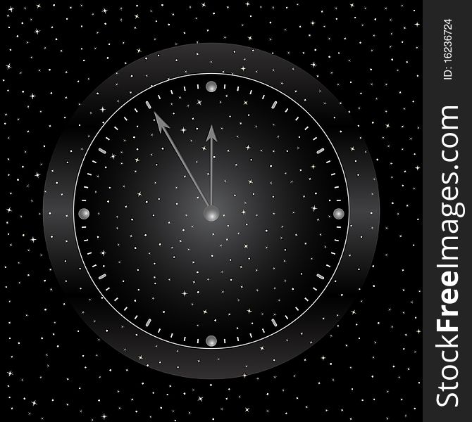 The  illustration of stars clock