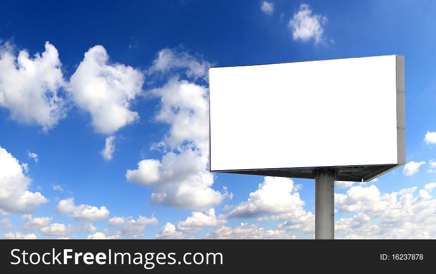 Big blank billboard with sky background
