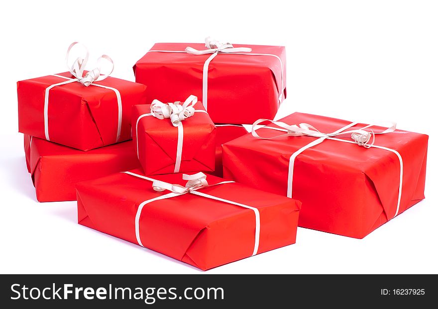 Group of giftboxes with white background