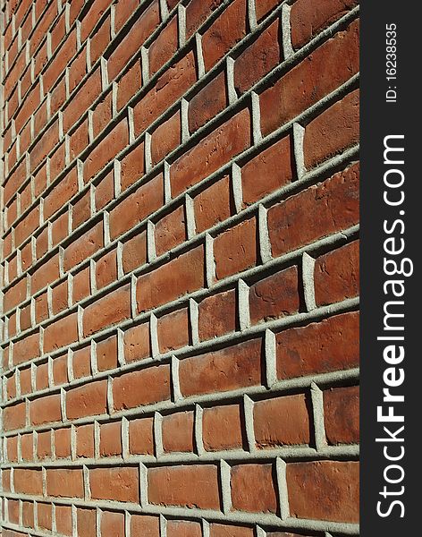 Adged brown brick wall perspective. Adged brown brick wall perspective