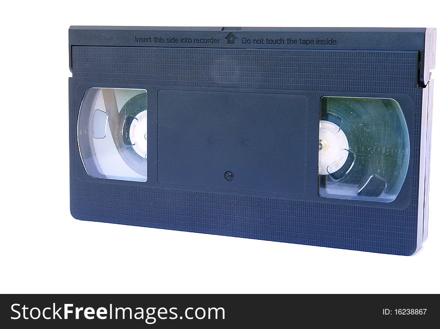 Old video cassette isolated on a white background