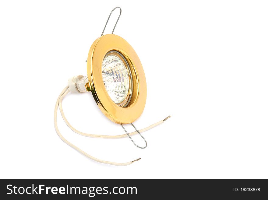 Small halogen lightbulb isolated on a white background