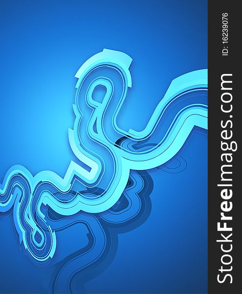 Technology Shift - blue vector background.