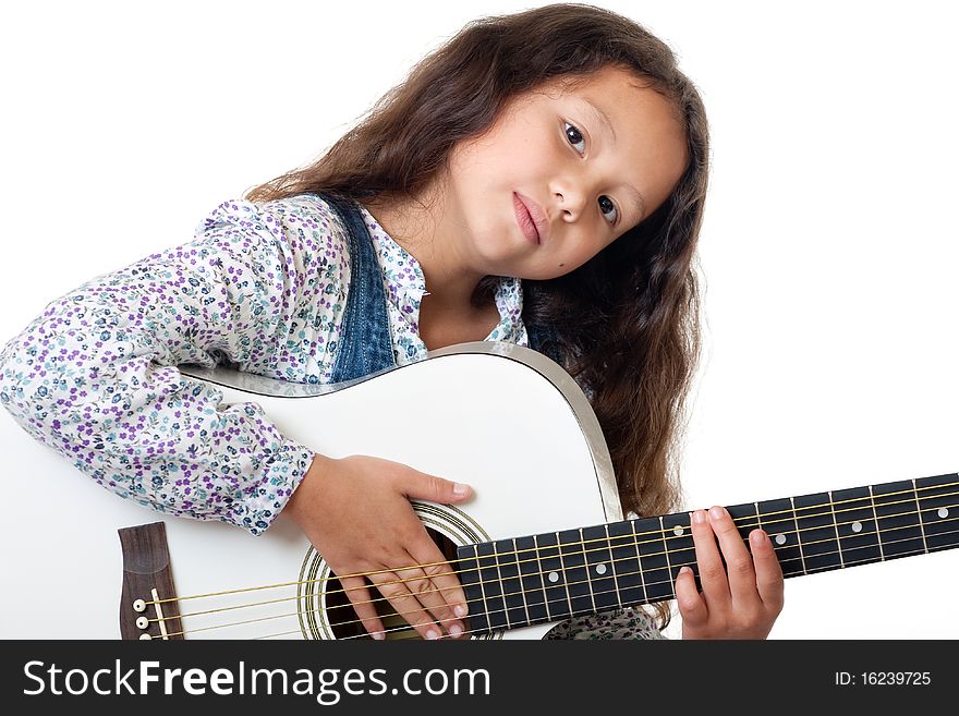 Girl plays the guitar