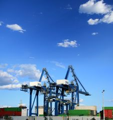 Containers Cranes Stock Images