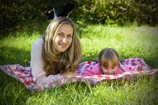 A Little Girl With Her Mother Royalty Free Stock Photo A Little Girl With Her Mother Royalty Free Stock Photo