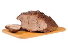 Roast Beef On A Wooden Board Stock Photography