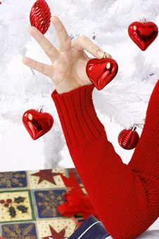 Hand Holding A Christmas Heart Royalty Free Stock Photography Hand Holding A Christmas Heart Royalty Free Stock Photography