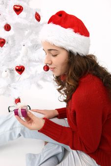 Hand Holding A Christmas Gift Stock Images