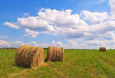 Straw Bales On Field Royalty Free Stock Photo Straw Bales On Field Royalty Free Stock Photo