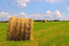 Straw Bales On Field Stock Photo Straw Bales On Field Stock Photo
