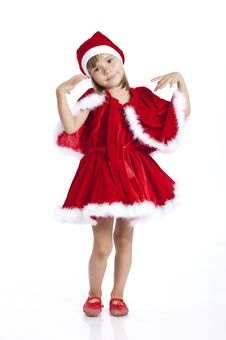 Santa S Little Helper Girl, Adorable 5 Years Old Stock Images