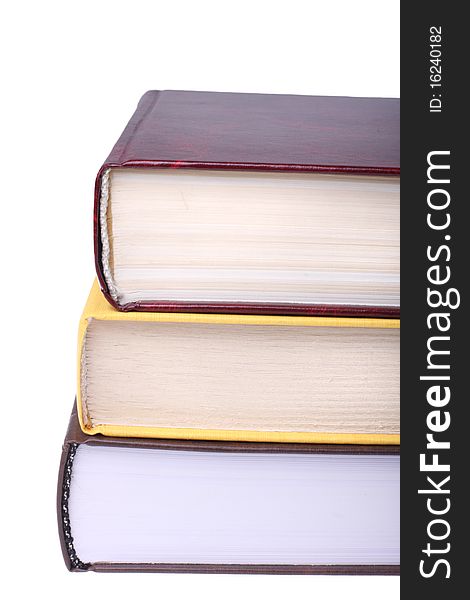 Stack of books isolated on white background