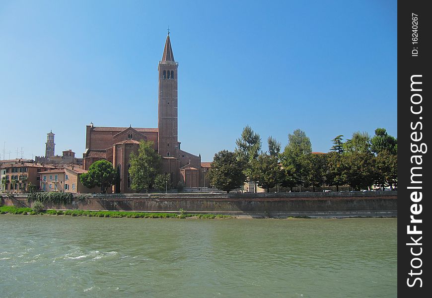 Beautiful italian castle situated near the river. Beautiful italian castle situated near the river.