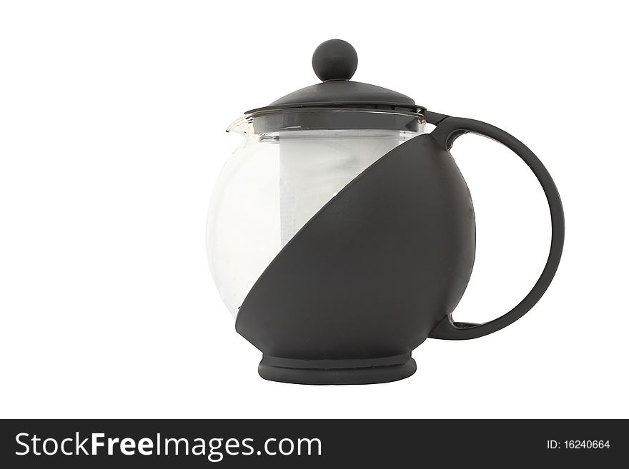 Brewing teapot under the white background