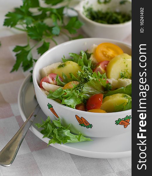 Bowl of fresh vegetable salad