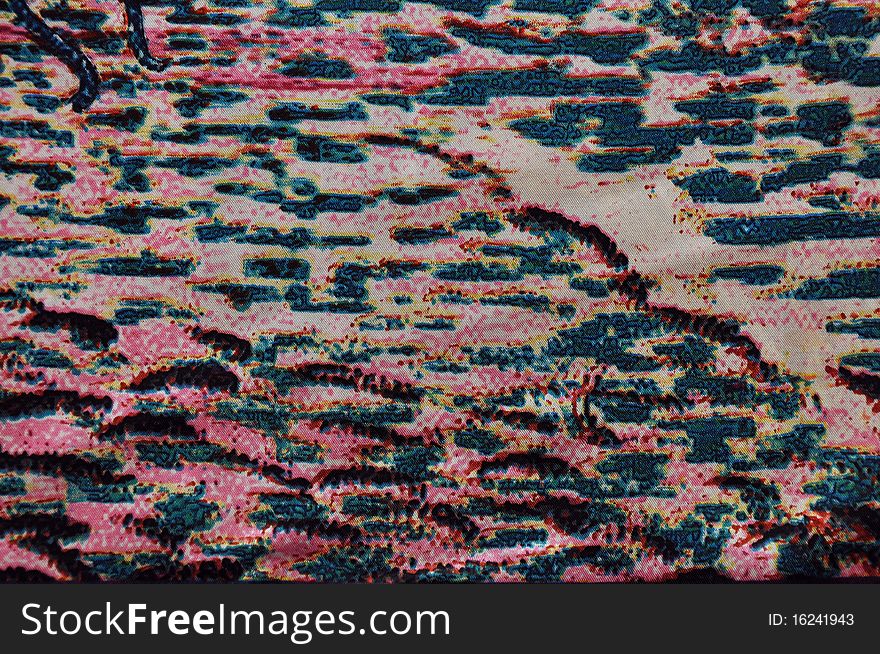 Fragment of colorful fabric texture as background