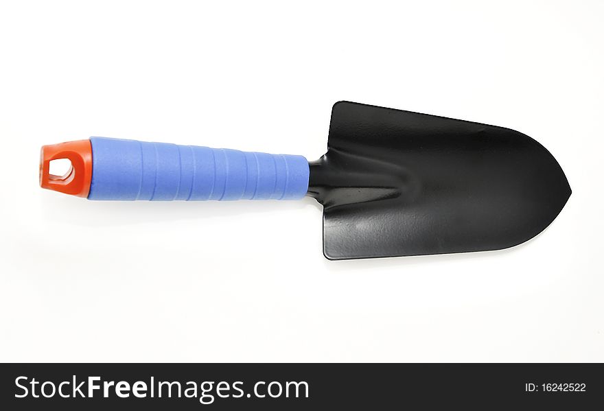 The garden tool, shovel, it is removed on a white background.