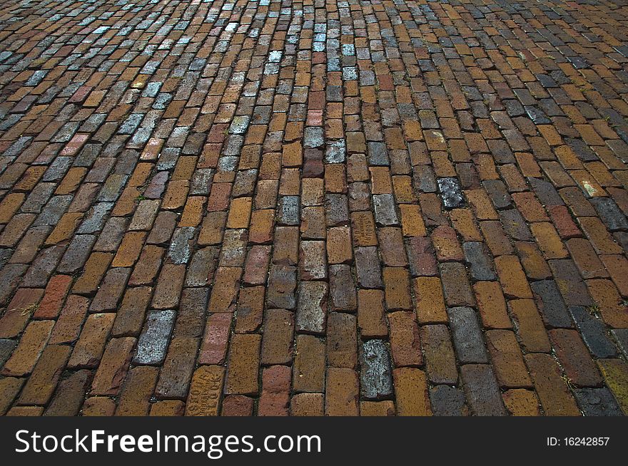 Brick pavement texture