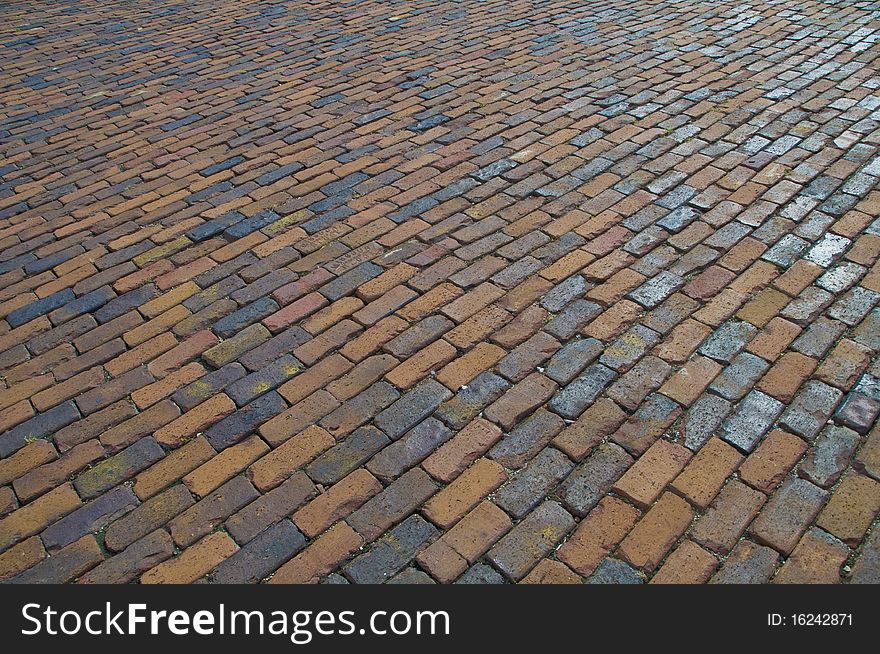 Brick pavement texture