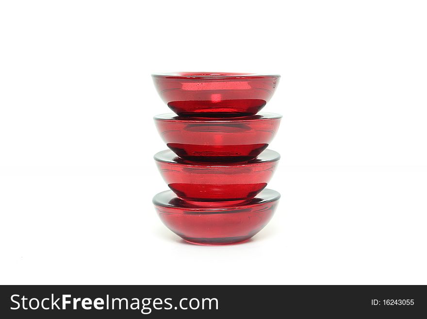 Red tea light candle holders