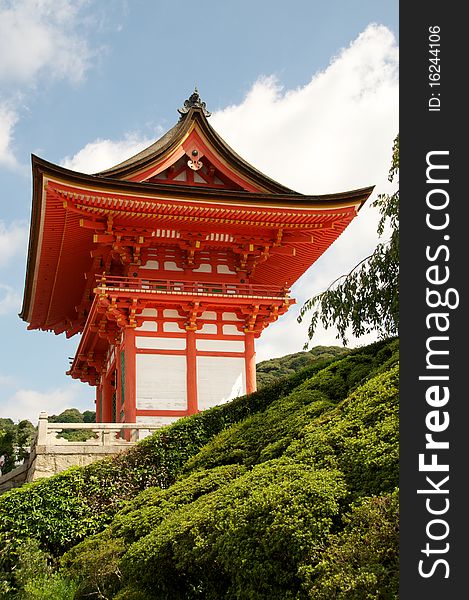 The Kiyomizu Gate in Kyoto, Japan