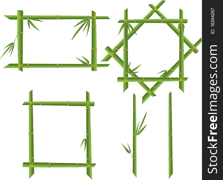 Vector illustration set of bamboo frames