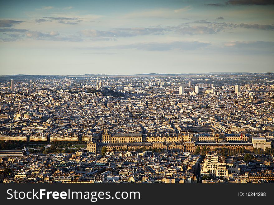 Large Paris view from Montparnasse's roof. Large Paris view from Montparnasse's roof