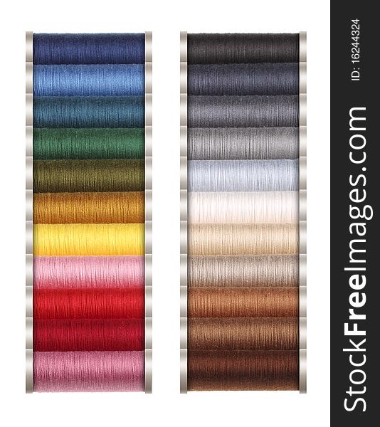 Colored threads for sewing machine, hand sewing, or repair of dresses. Colored threads for sewing machine, hand sewing, or repair of dresses.