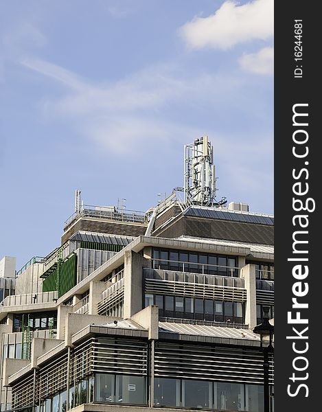 Building office against blue sky. Building office against blue sky