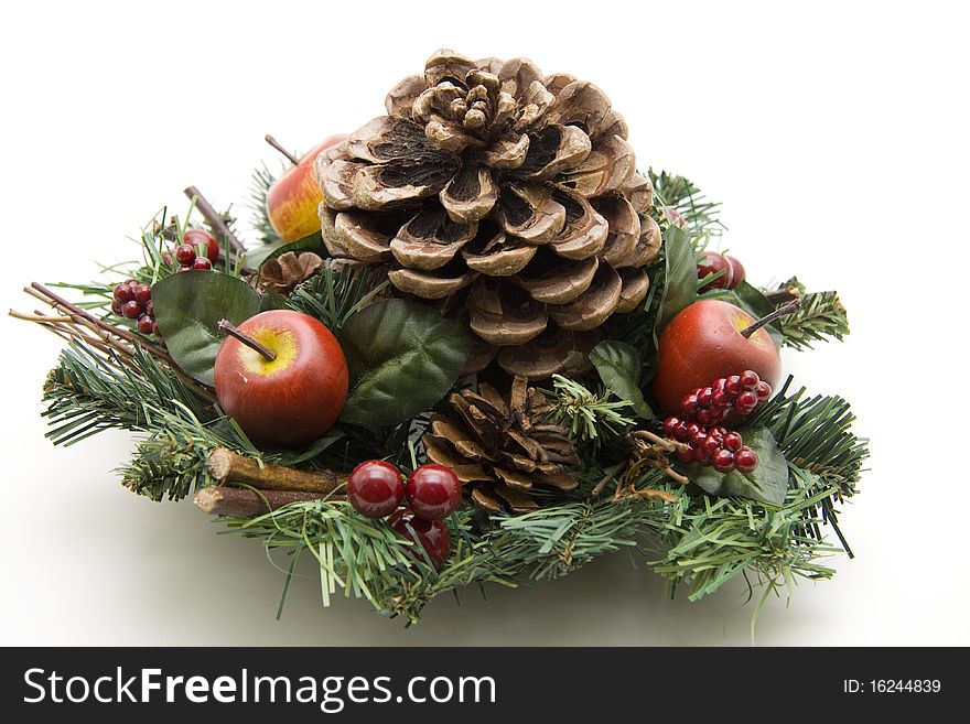 Advent wreath with big fir cone