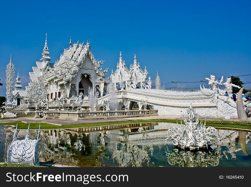 White beauty architecture in north of thailand