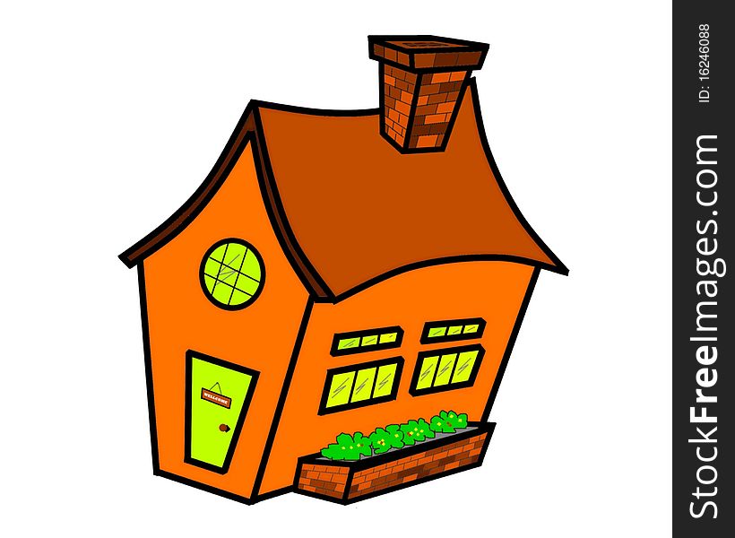 Image of clip art house over white background