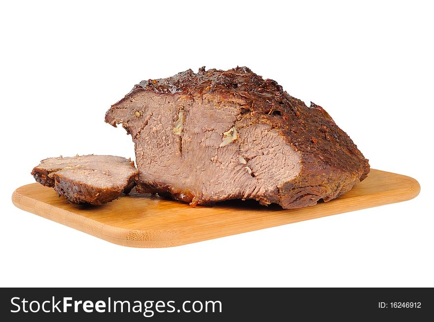 Roast Beef On A Wooden Board