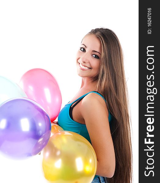 Young Women With The Balloons