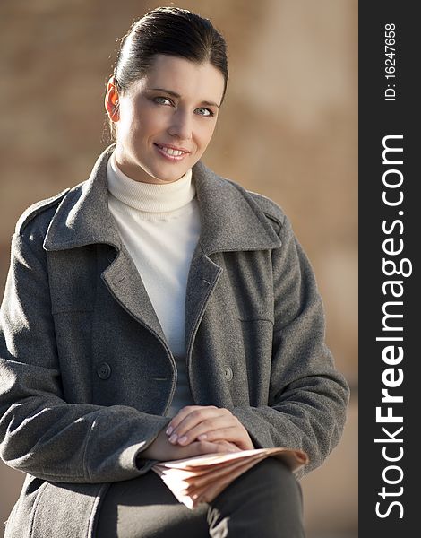 Portrait of a young businesswoman resting. Portrait of a young businesswoman resting