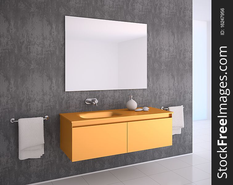 Modern bathroom interior. 3d render.