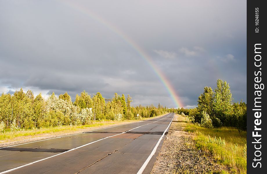 Rainbow  On Highway