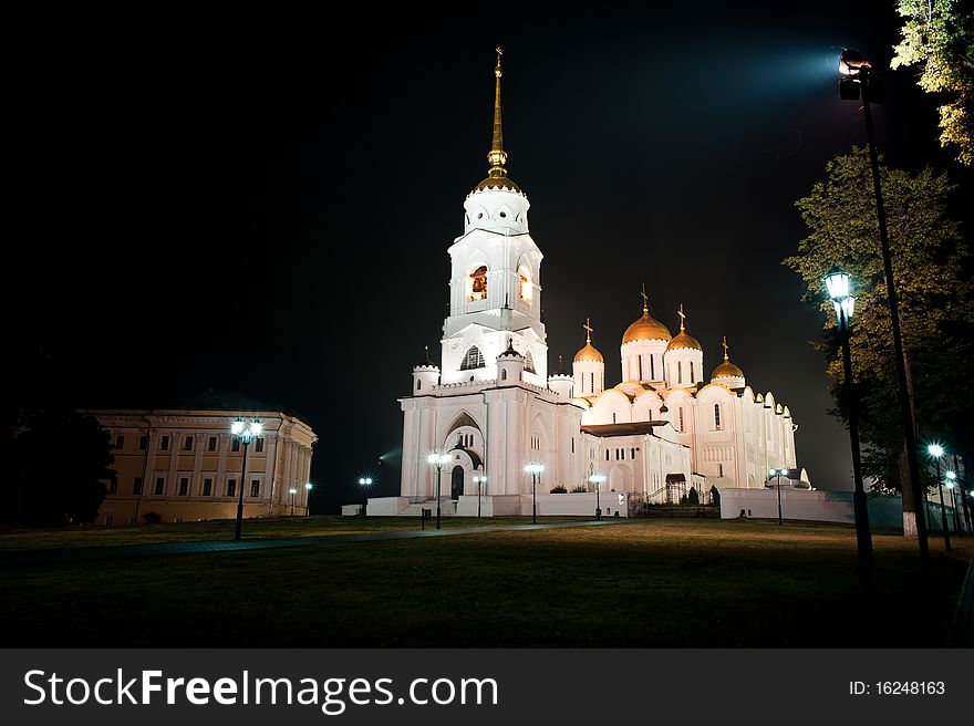 Assumption Cathedral in Vladimir at the night