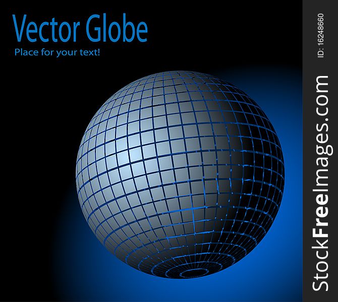Abstract illustration of the globe on a dark background. Abstract illustration of the globe on a dark background.