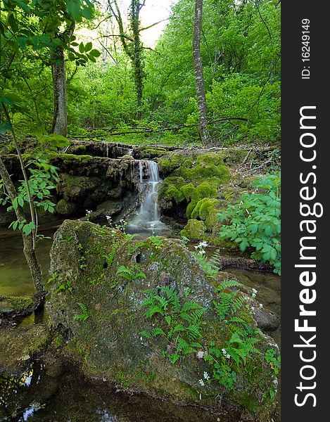 Waterfall in the Crimean Mountains. Waterfall in the Crimean Mountains