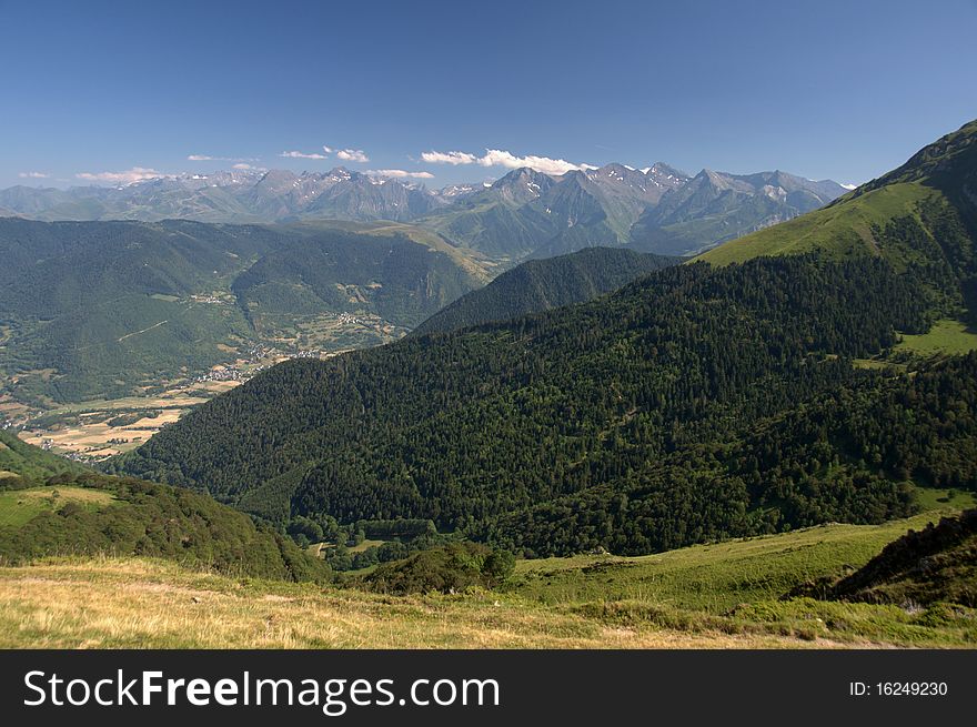 Aure Valley and pirinnees summits, France. Aure Valley and pirinnees summits, France