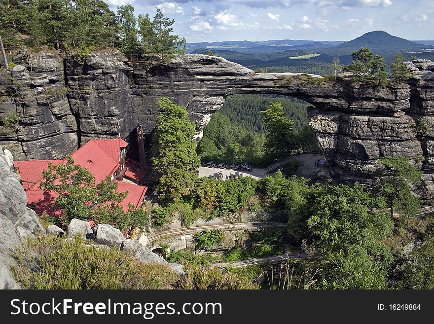 Czech - Pravcicka Brana - is the largest natural stone bridge on Europe continent