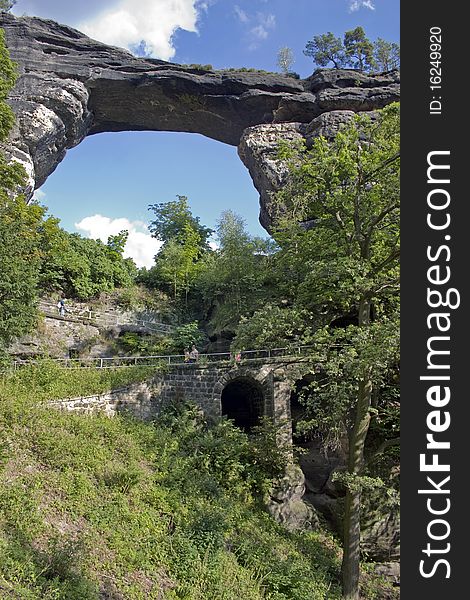 Czech - Pravcicka Brana - is the largest natural stone bridge on Europe continent