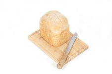Homemade Bread On Breadboard Angled View Royalty Free Stock Image